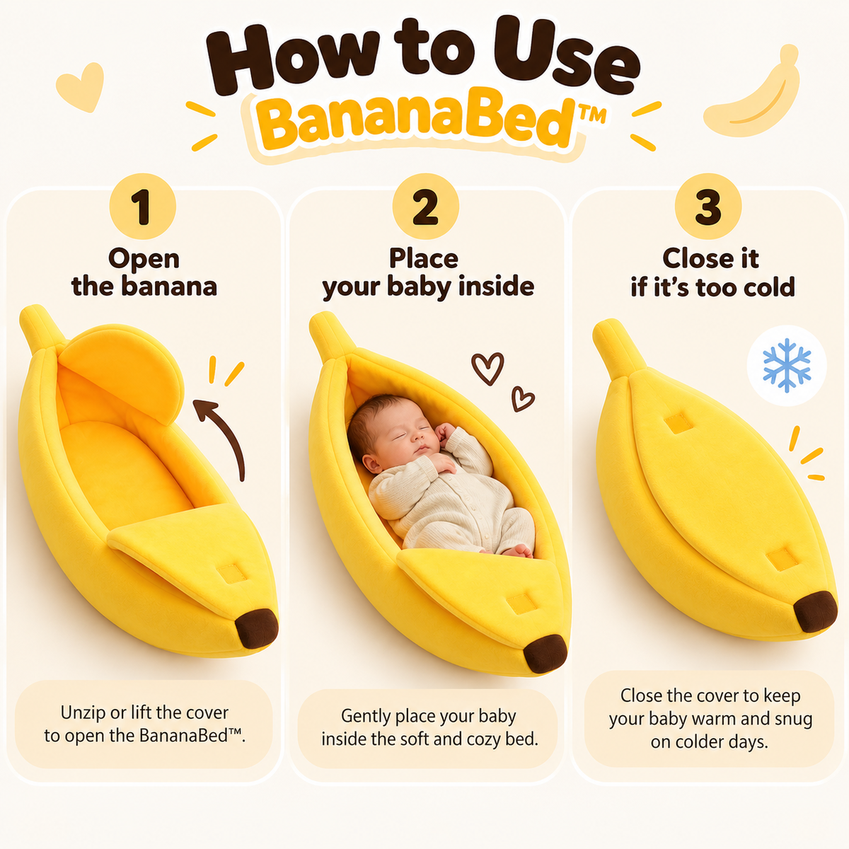 Banana Bed™ Baby Banana Shaped Bed